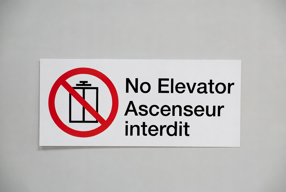 No Elevator Sign Bilingual No Elevator Sign Bilingual