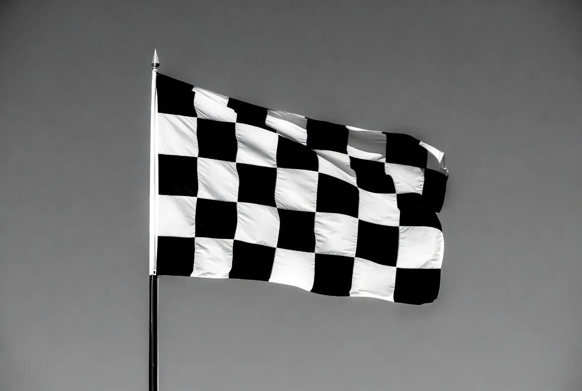 Checkered Racing Flag Waving Checkered Racing Flag Waving
