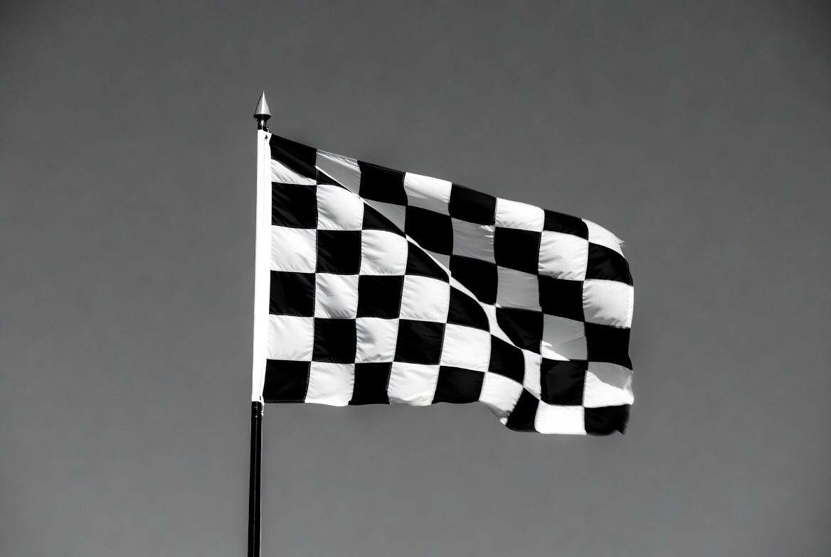 Checkered racing flag waving Checkered racing flag waving