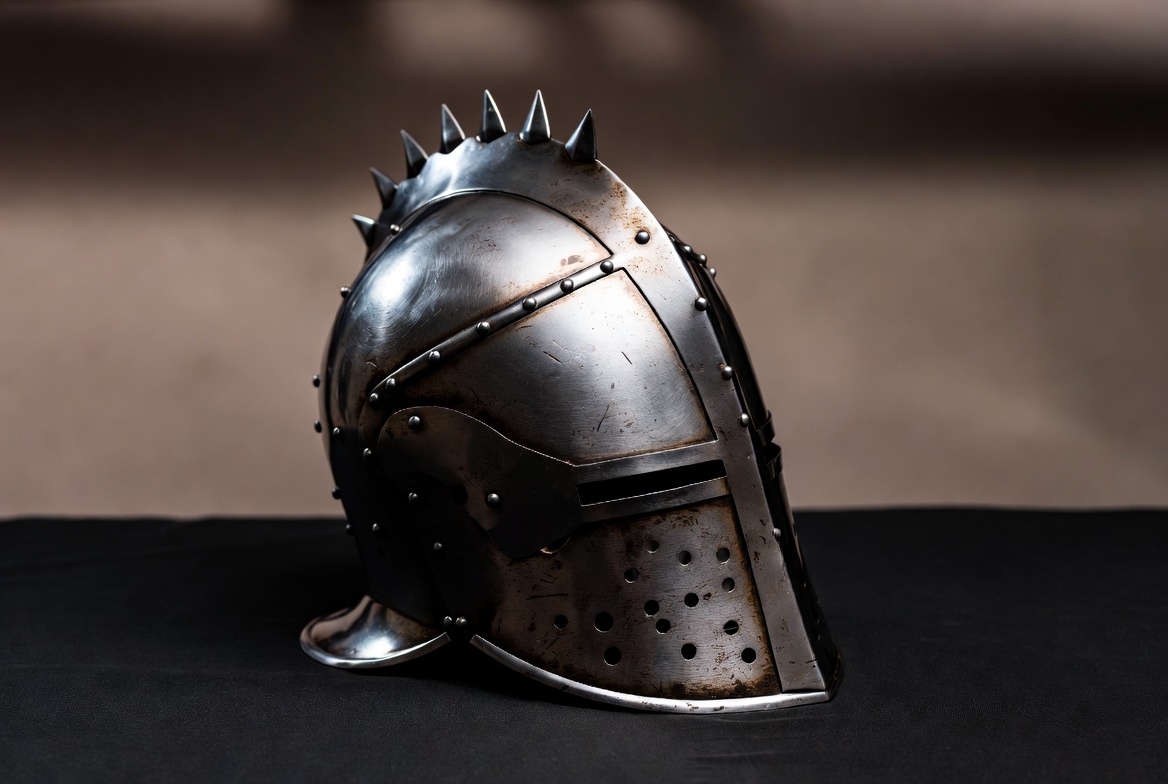Medieval Spiked Knight Helmet Medieval Spiked Knight Helmet