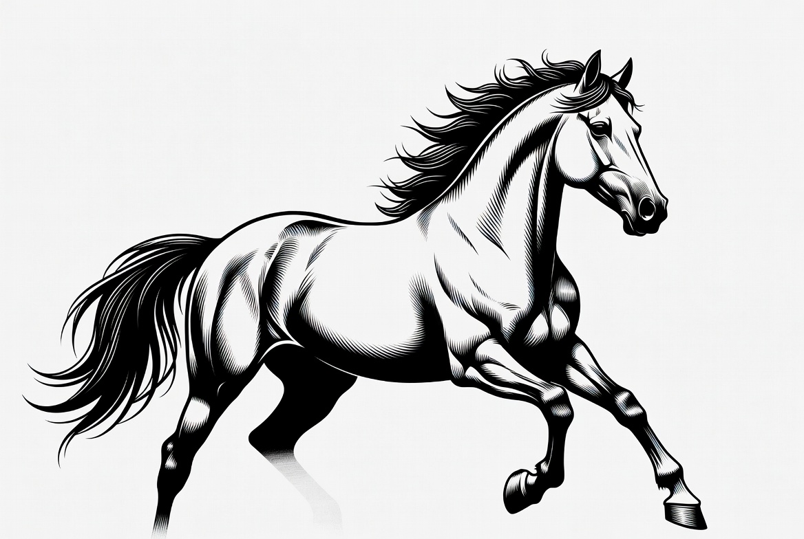 Galloping horse silhouette illustration Galloping horse silhouette illustration