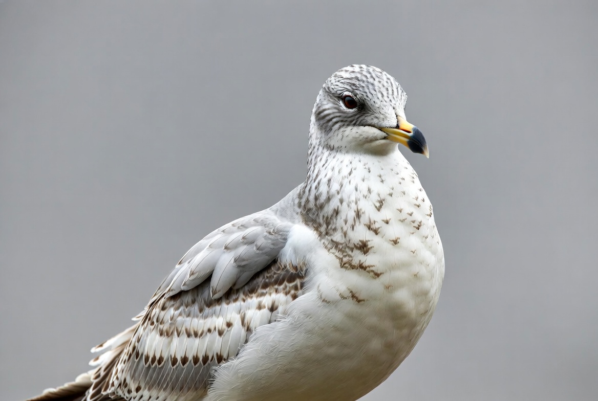 Gray gull with yellow beak Gray gull with yellow beak