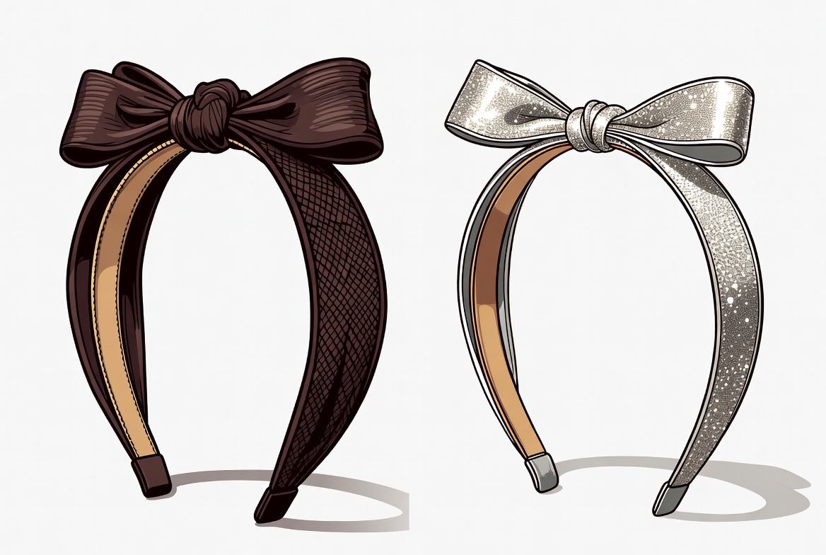 Brown and Silver Lace Headbands Brown and Silver Lace Headbands