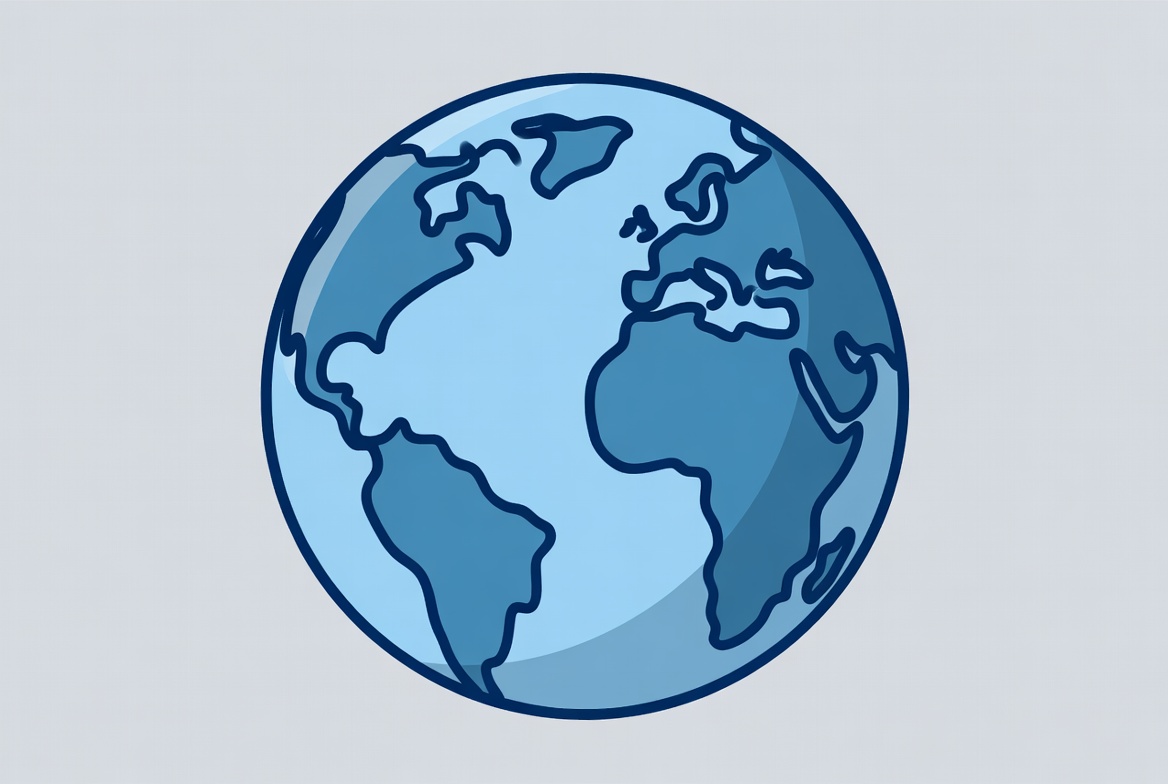 Blue Cartoon Earth Globe Blue Cartoon Earth Globe