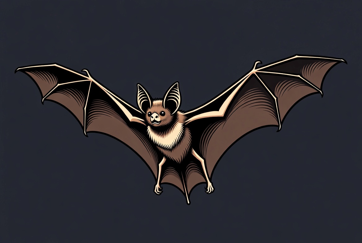 Flying bat illustration Flying bat illustration