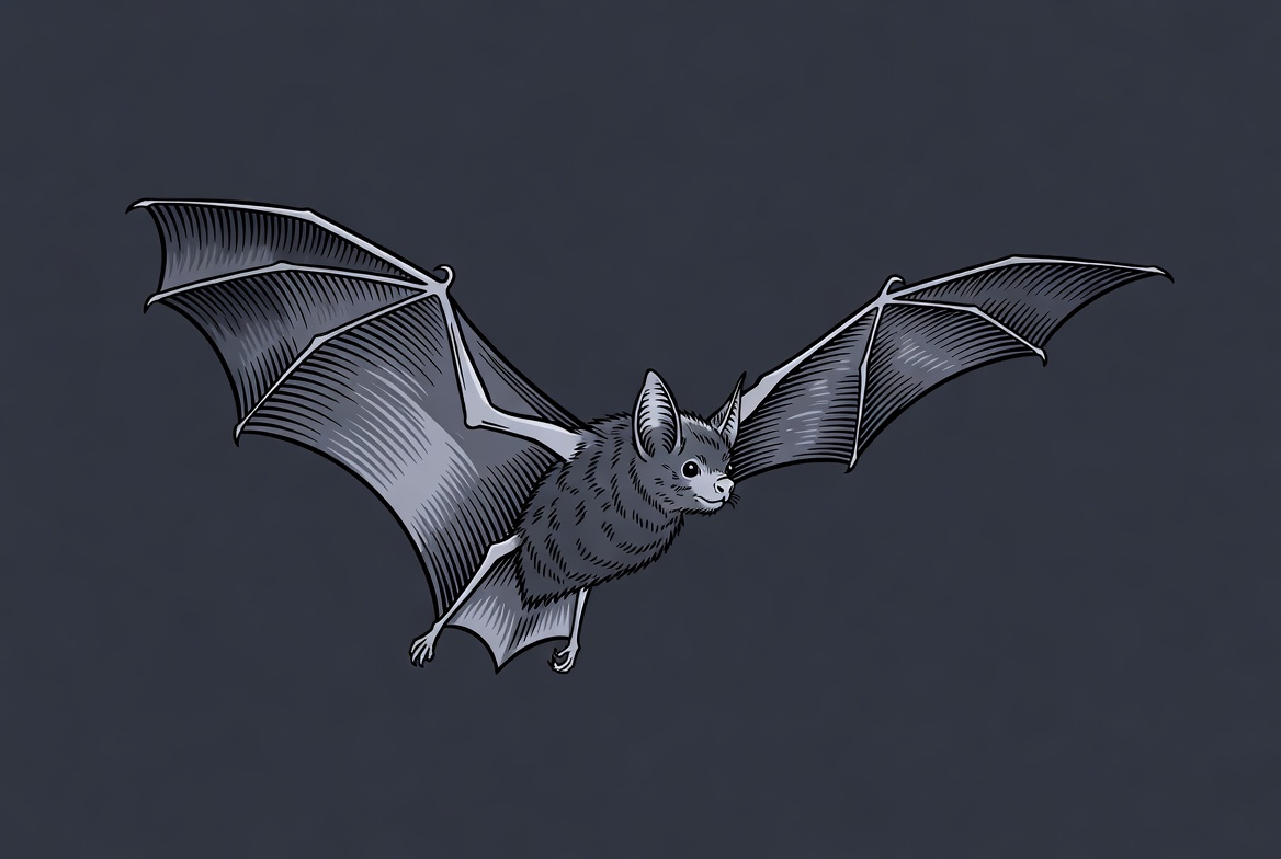 Flying bat illustration Flying bat illustration