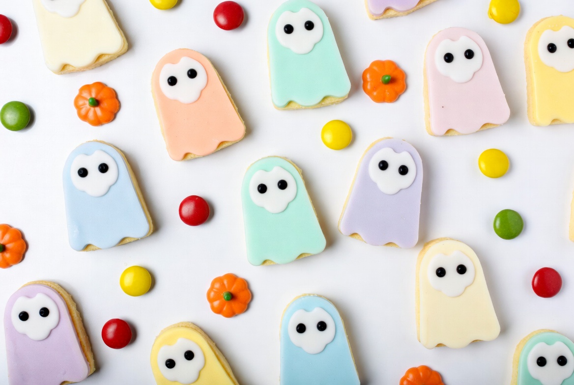 Colorful Ghost Halloween Cookies Colorful Ghost Halloween Cookies