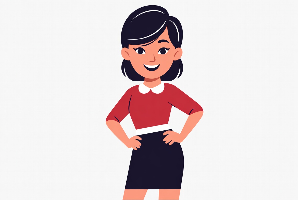 Smiling Asian woman in red blouse Smiling Asian woman in red blouse