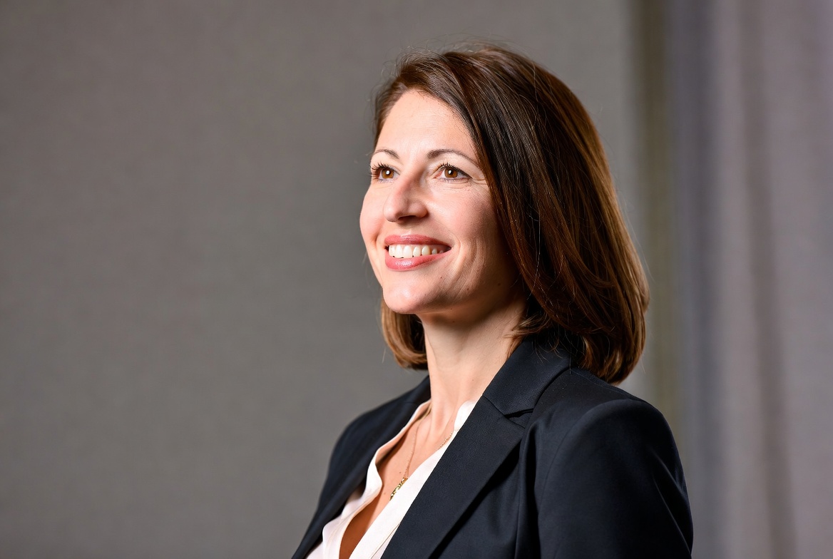 Smiling woman in black blazer Smiling woman in black blazer