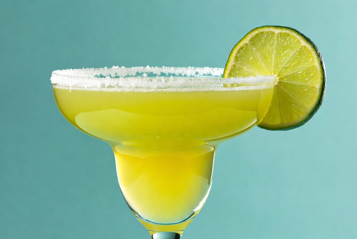 Margarita with salt rim and lime Margarita with salt rim and lime