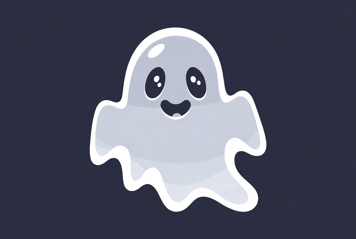 Cute cartoon ghost smiling Cute cartoon ghost smiling