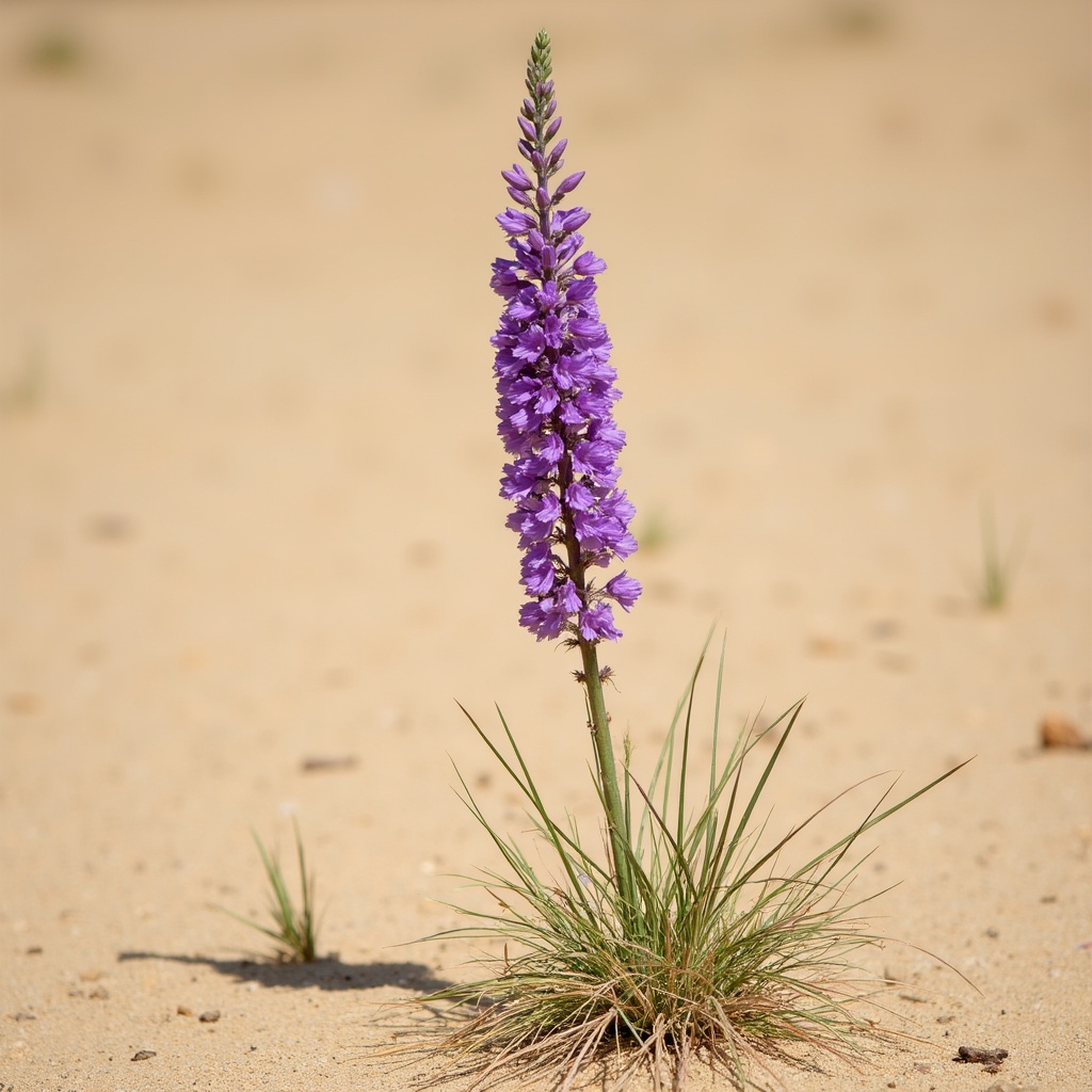 Purple flower in sandy desert Purple flower in sandy desert