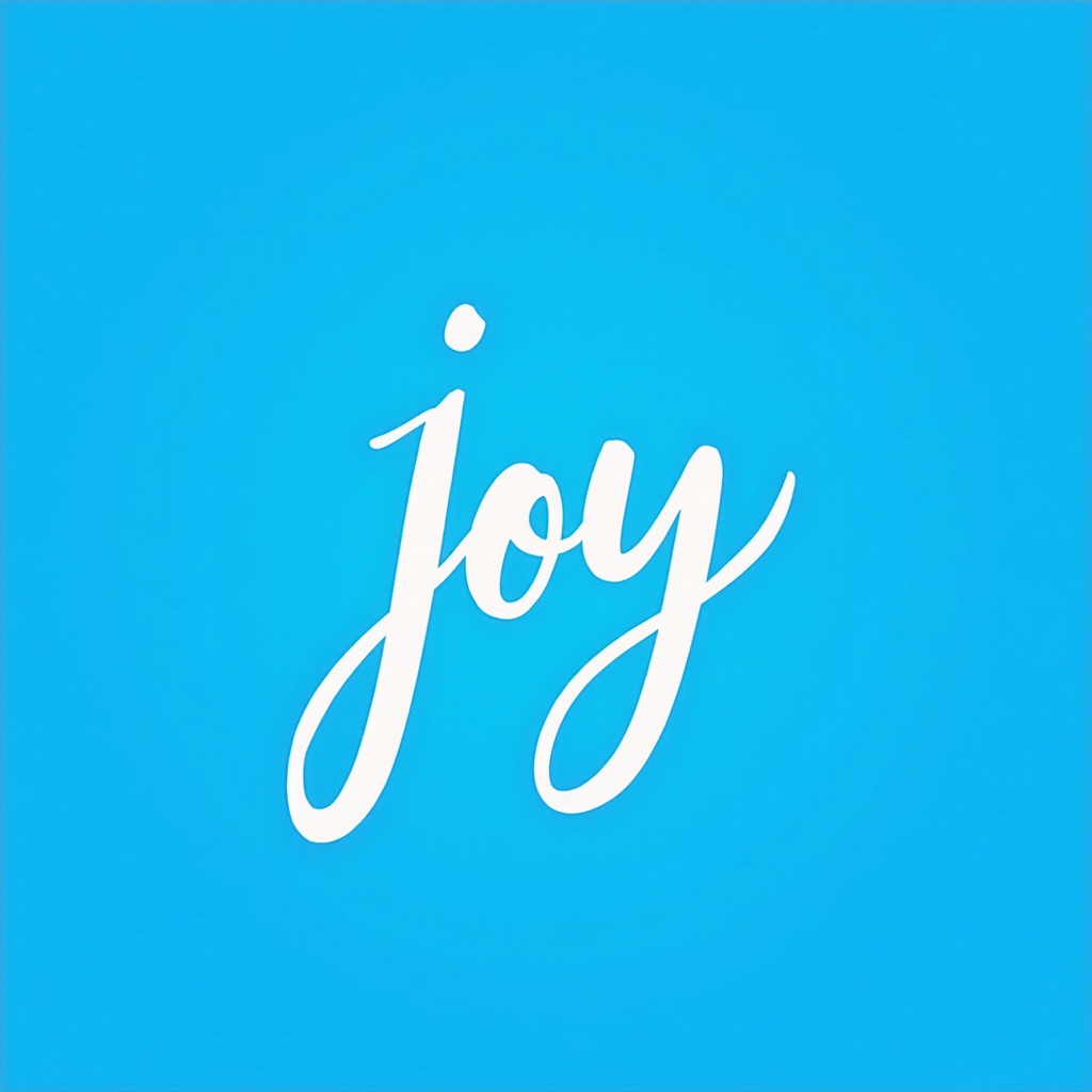 Joy word on blue background Joy word on blue background