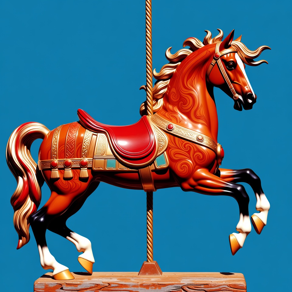 Red Carousel Horse Standing Red Carousel Horse Standing