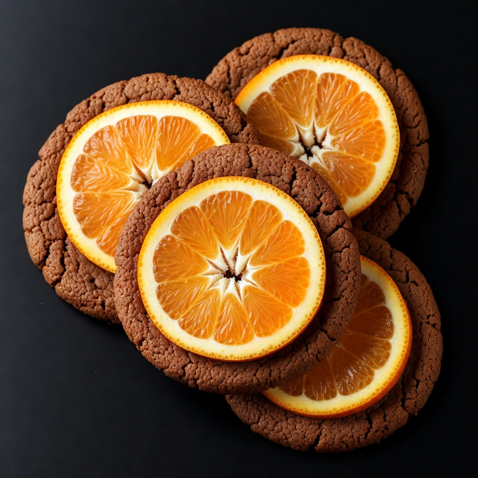 Orange Slices on Chocolate Cookies Orange Slices on Chocolate Cookies