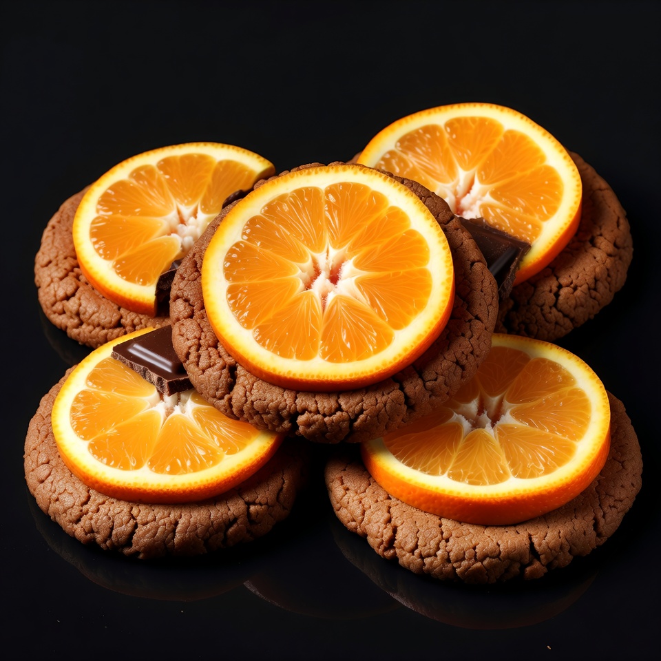 Chocolate Cookies with Orange Slices Chocolate Cookies with Orange Slices