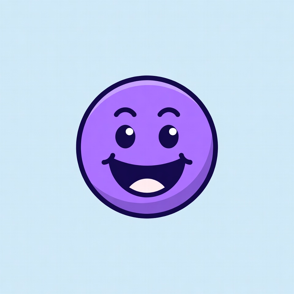 Purple Smiling Emoji Illustration Purple Smiling Emoji Illustration