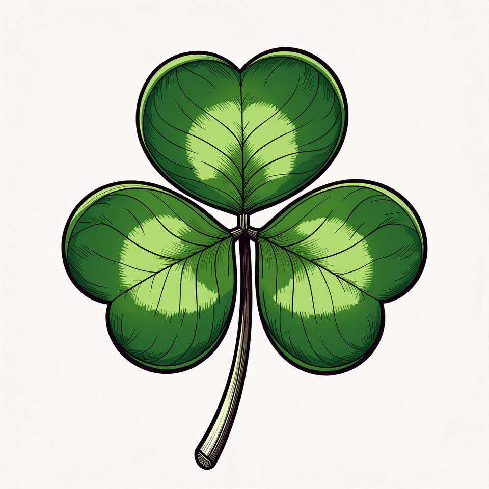 Four-Leaf Clover Illustration Four-Leaf Clover Illustration