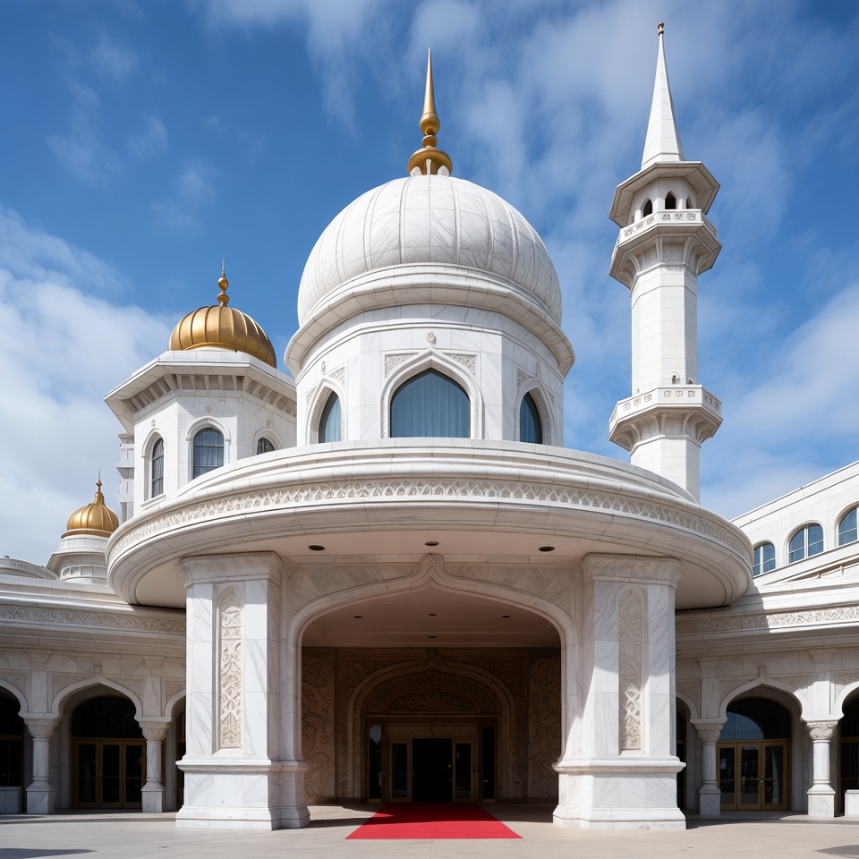 White Mosque with Golden Domes White Mosque with Golden Domes