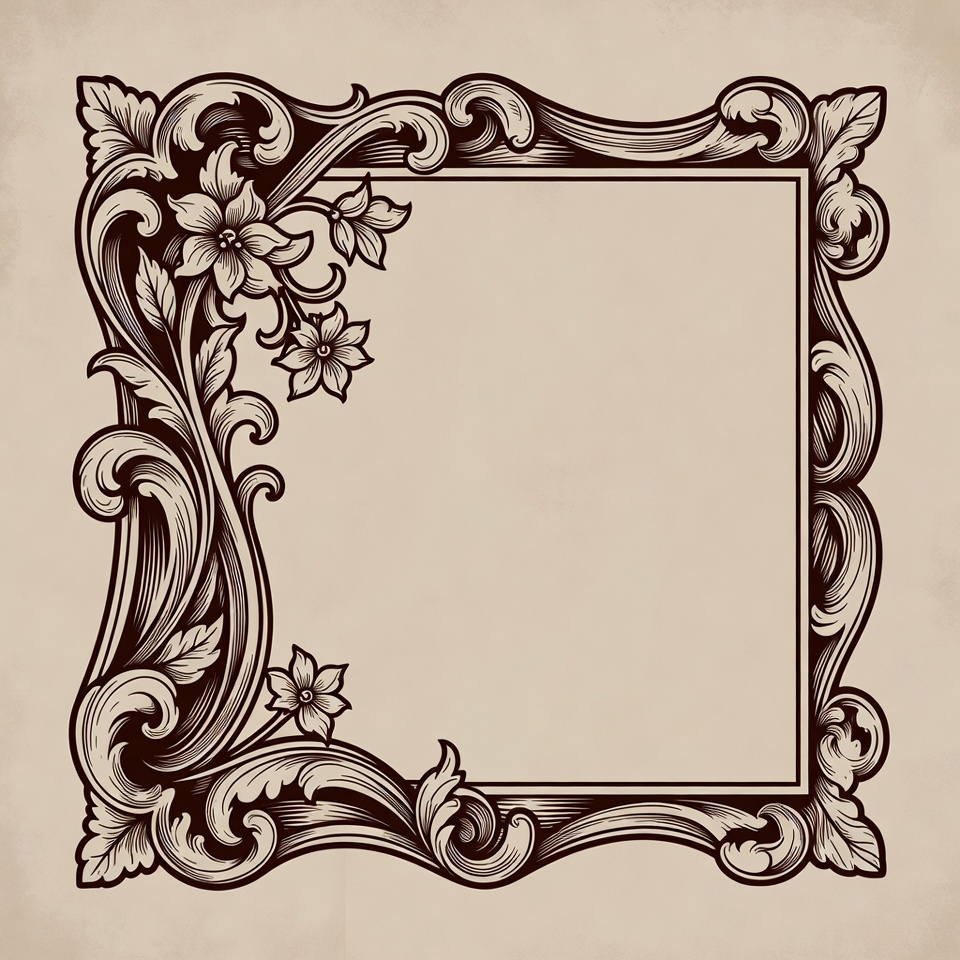 Ornate Floral Vintage Frame Ornate Floral Vintage Frame