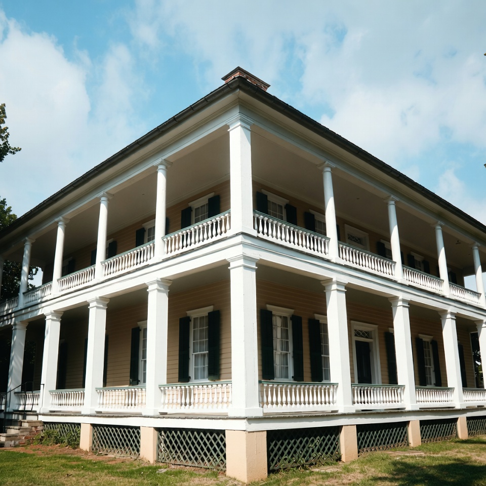 White Columned Antebellum Mansion Exterior White Columned Antebellum Mansion Exterior