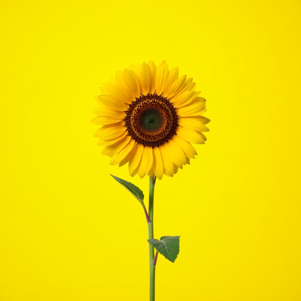 Sunflower on yellow background Sunflower on yellow background