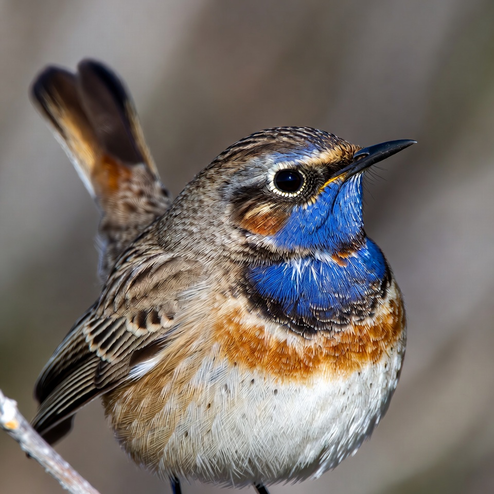 Redstart perched on branch Redstart perched on branch
