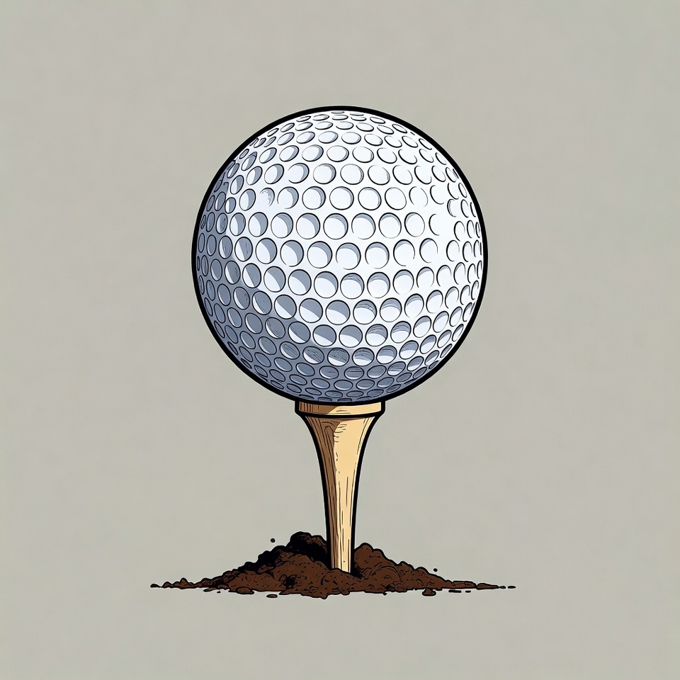 Golf Ball on Tee Golf Ball on Tee