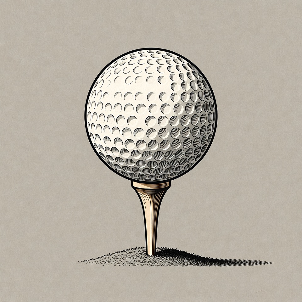 Golf Ball on Tee Golf Ball on Tee