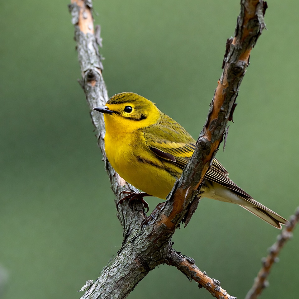 Yellow Warbler on branch Yellow Warbler on branch