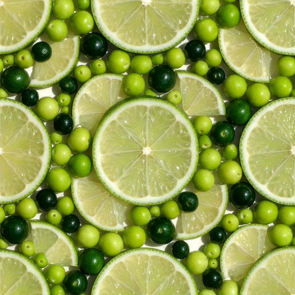 Lime Slices and Green Peas Pattern Lime Slices and Green Peas Pattern