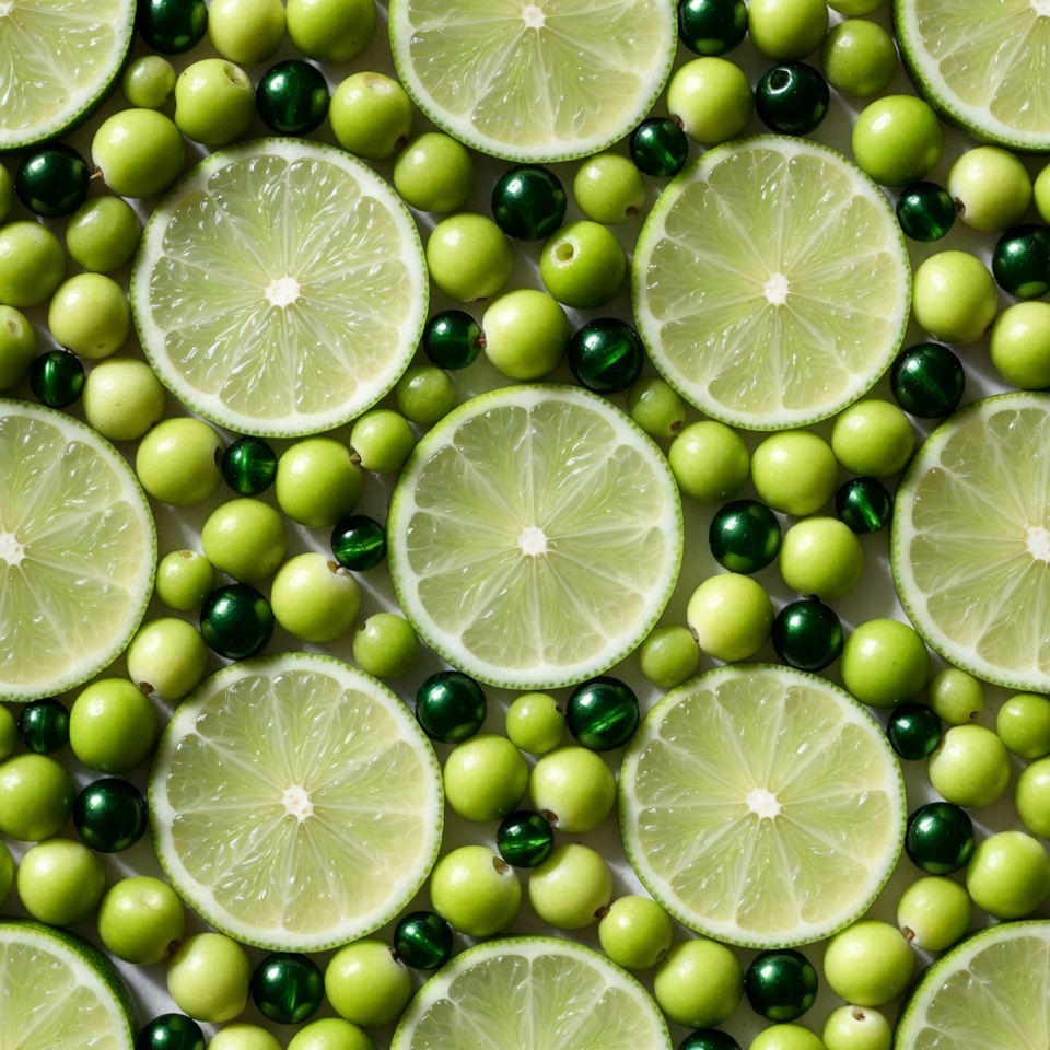 Lime Slices and Green Beads Pattern Lime Slices and Green Beads Pattern