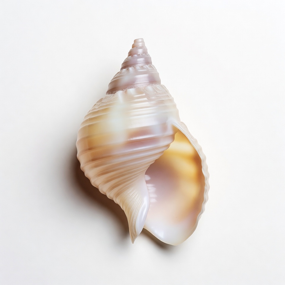 Pink seashell on white background Pink seashell on white background
