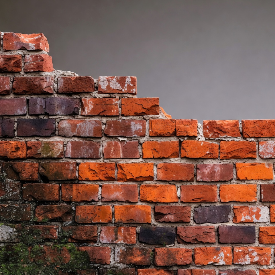 Broken Red Brick Wall Broken Red Brick Wall