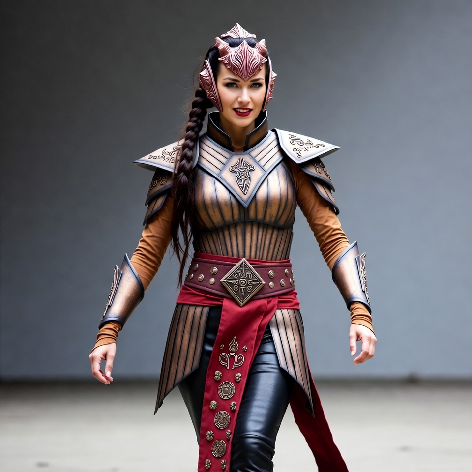 Woman in ornate fantasy armor cosplay Woman in ornate fantasy armor cosplay