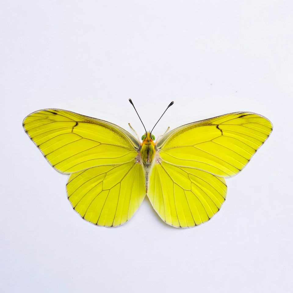 Yellow Butterfly on White Background Yellow Butterfly on White Background