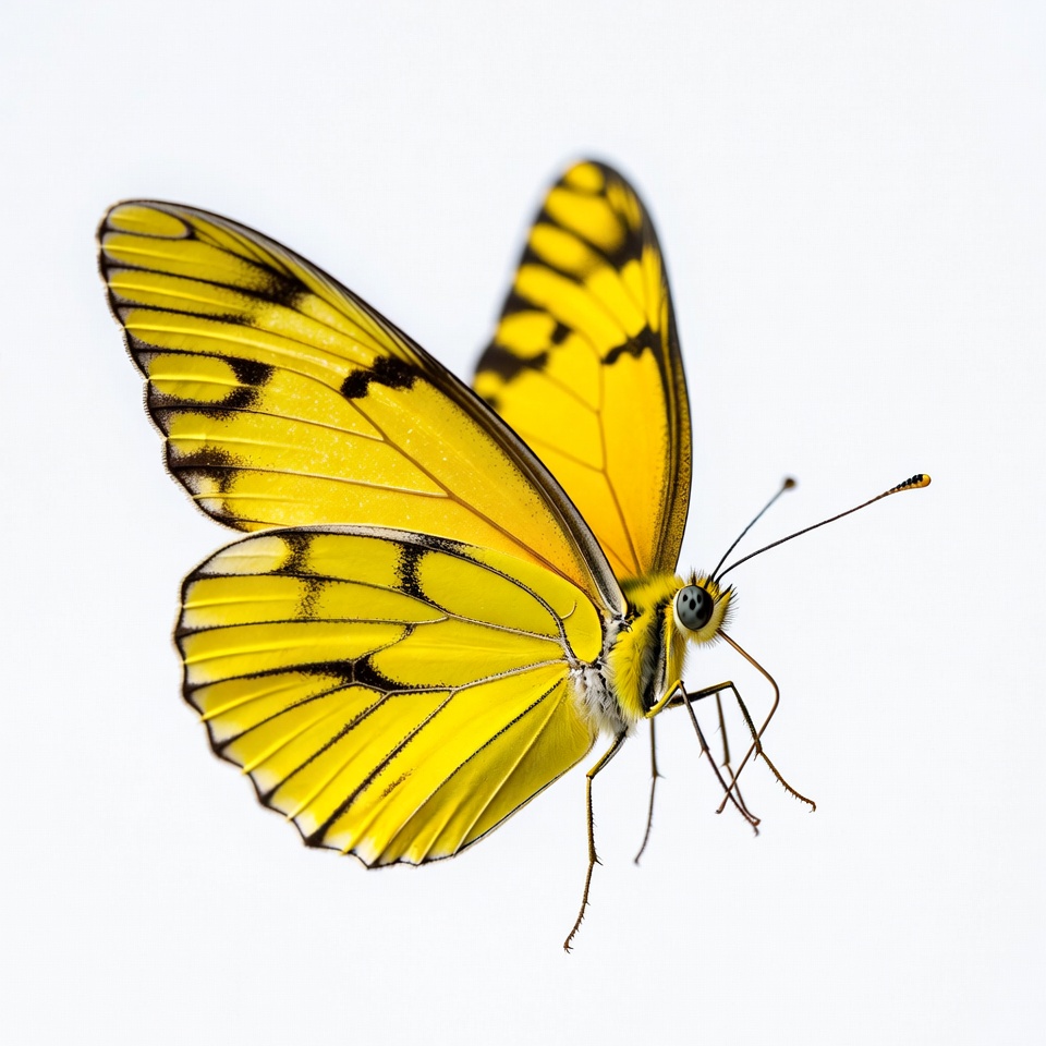 Yellow Butterfly with Black Wings Yellow Butterfly with Black Wings