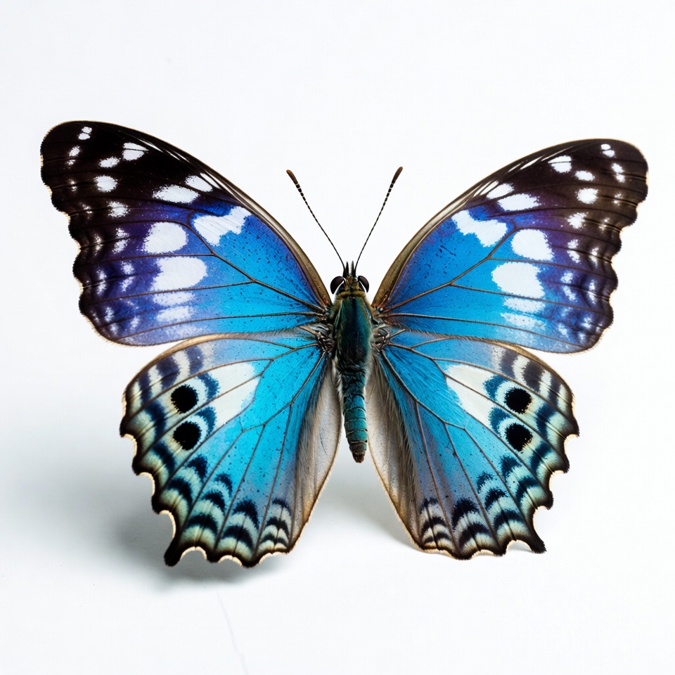 Blue butterfly on white background Blue butterfly on white background