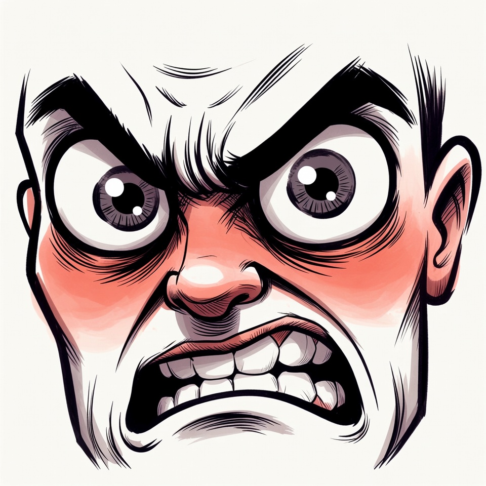 Angry Cartoon Man Face Angry Cartoon Man Face