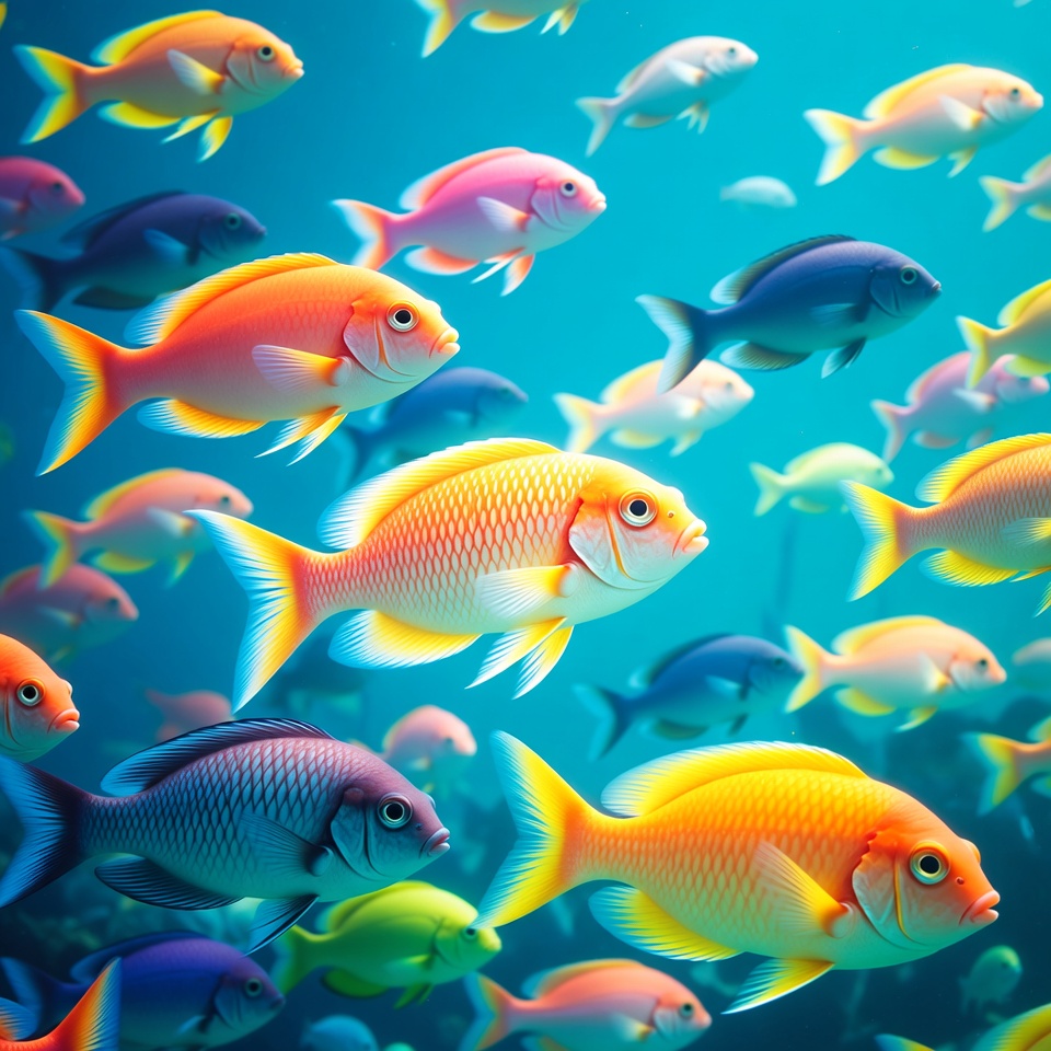 Colorful Tropical Fish Swimming Underwater Colorful Tropical Fish Swimming Underwater
