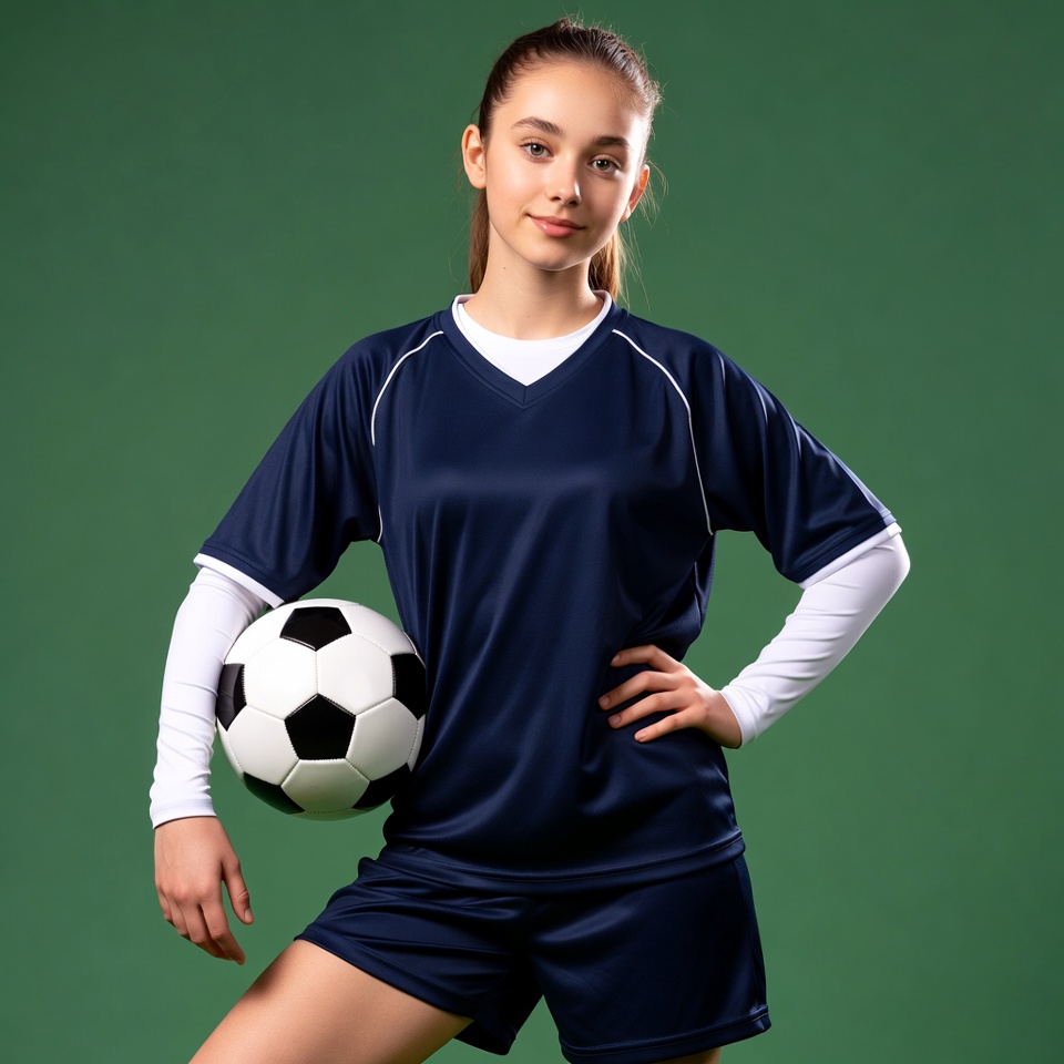 Girl holding soccer ball Girl holding soccer ball