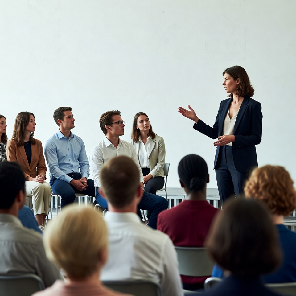 Woman leading business meeting Woman leading business meeting