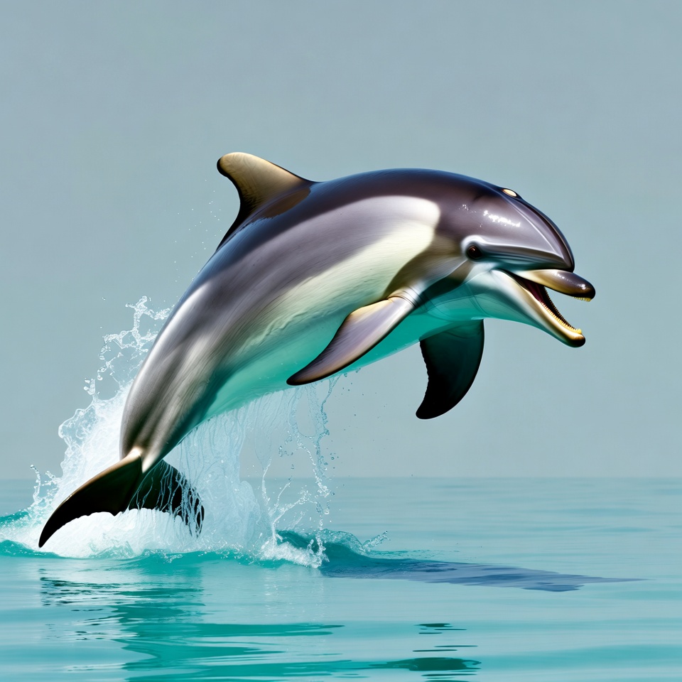Dolphin jumping from ocean water Dolphin jumping from ocean water