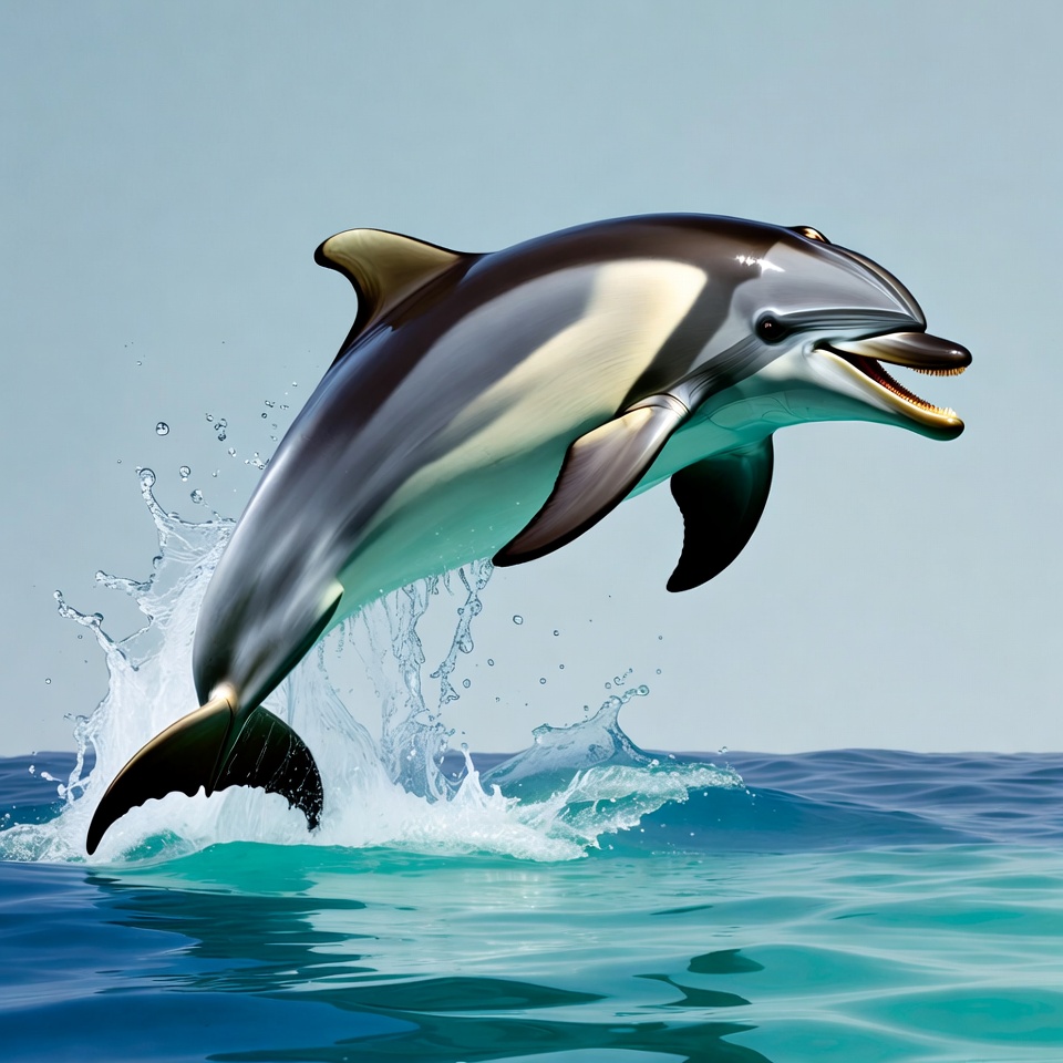 Dolphin jumping from ocean water Dolphin jumping from ocean water