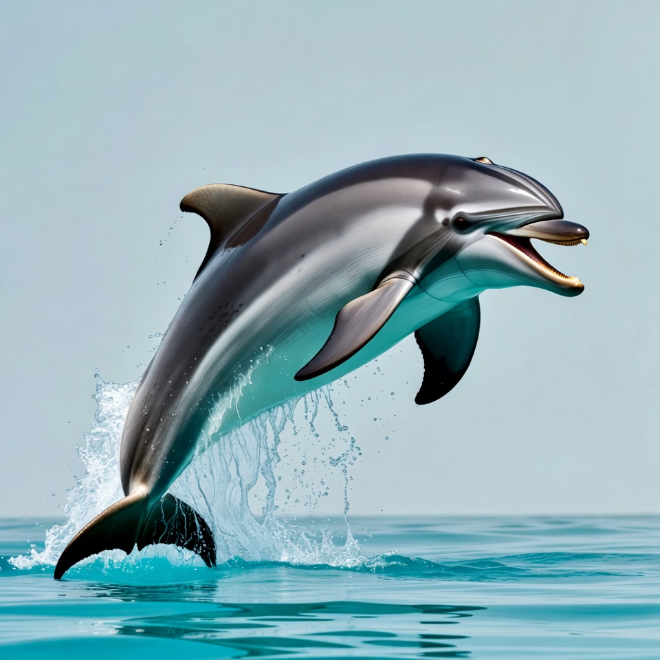 Dolphin jumping from ocean water Dolphin jumping from ocean water