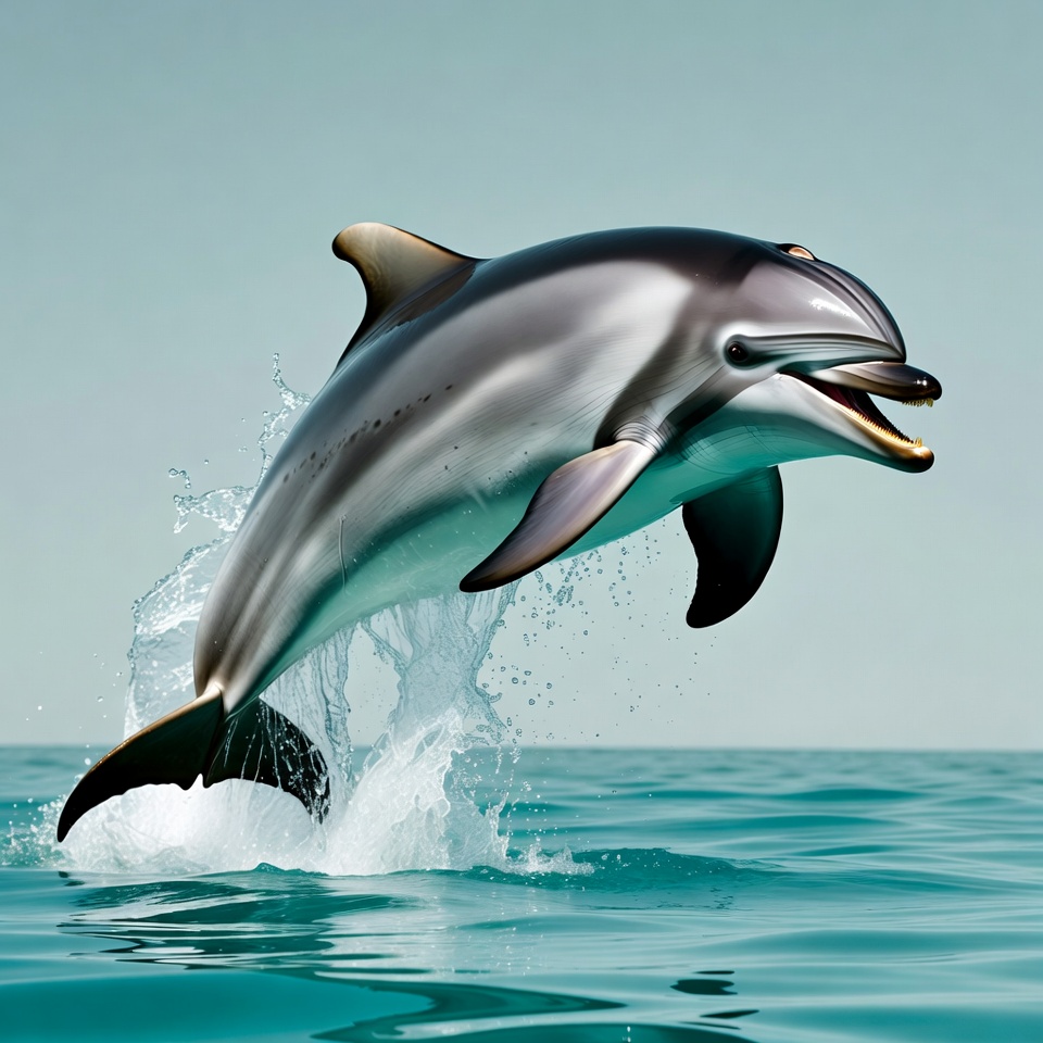 Dolphin jumping from ocean water Dolphin jumping from ocean water