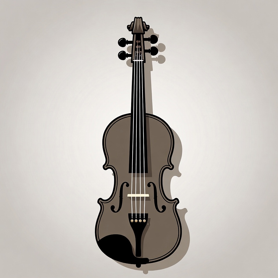 Violin illustration on gray background Violin illustration on gray background