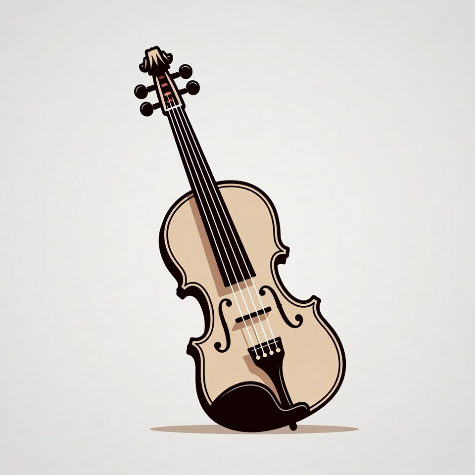 Violin illustration on white background Violin illustration on white background
