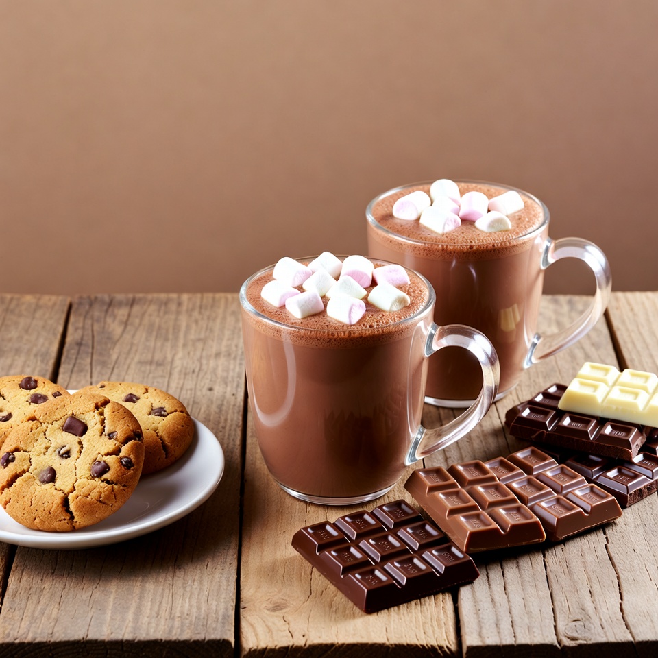 Hot Chocolate with Marshmallows and Cookies Hot Chocolate with Marshmallows and Cookies