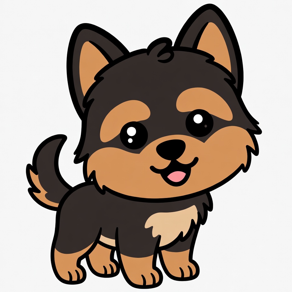 Cute cartoon Yorkshire Terrier puppy Cute cartoon Yorkshire Terrier puppy